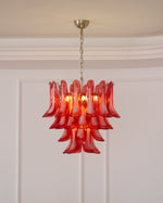 Crimson Glass Murano Petals Chandelier
