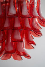 Crimson Glass Murano Petals Chandelier