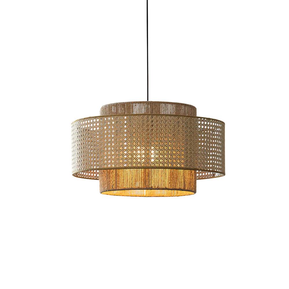 Cross Rattan Pendant Lamp 15.7"