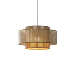 Cross Rattan Pendant Lamp 15.7"