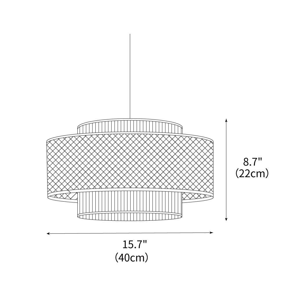 Cross Rattan Pendant Lamp 15.7"