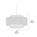 Cross Rattan Pendant Lamp 15.7"