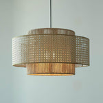 Cross Rattan Pendant Lamp 15.7"