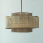 Cross Rattan Pendant Lamp 15.7"