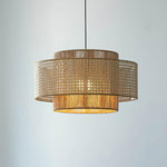 Cross Rattan Pendant Lamp 15.7"