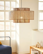 Cross Rattan Pendant Lamp 15.7"