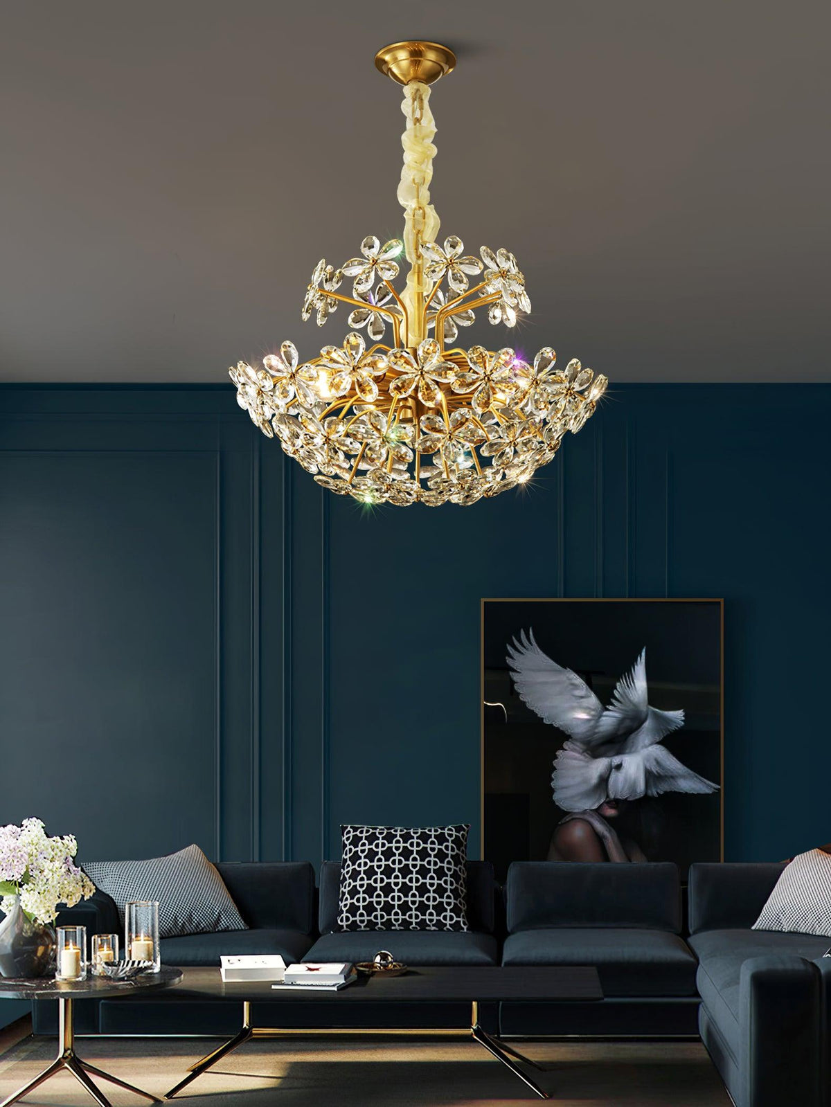 Crystal Flower Chandelier