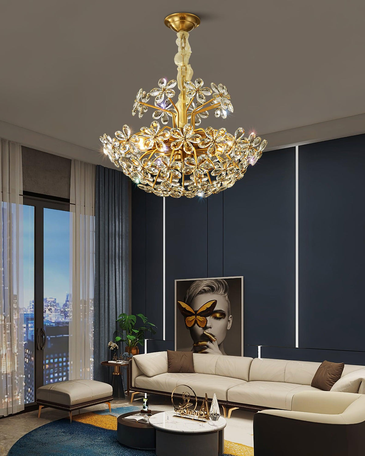 Crystal Flower Chandelier