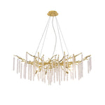 Crystal Icicles Branch Brass Chandelier