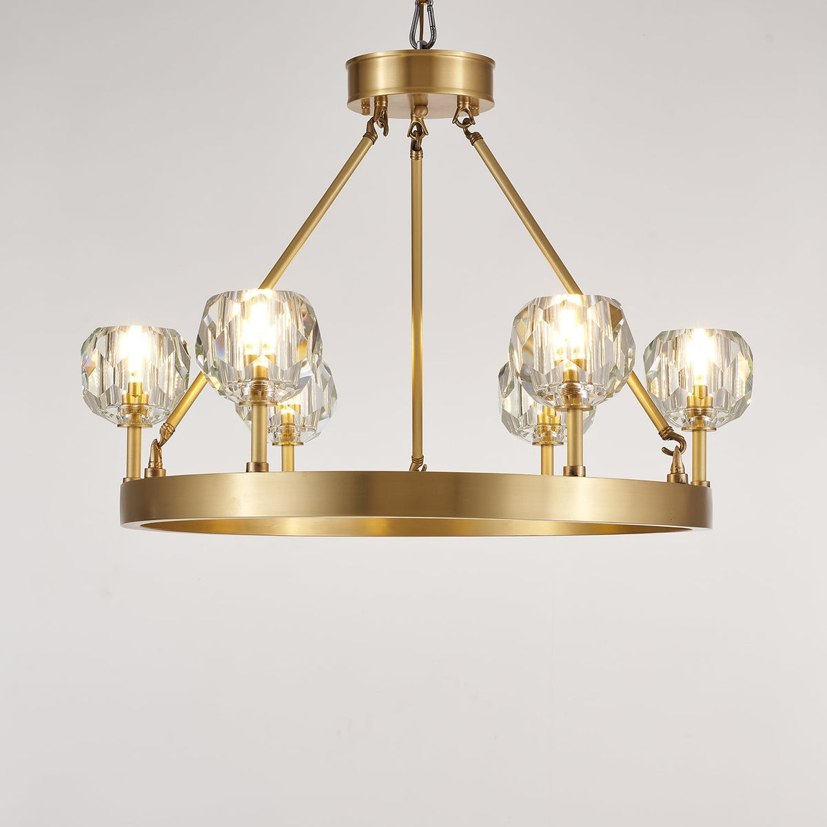 Crystal Round Golden Chandelier