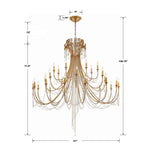 Crystorama Arcadia 61 Inch 28 Light Chandelier Cp527008