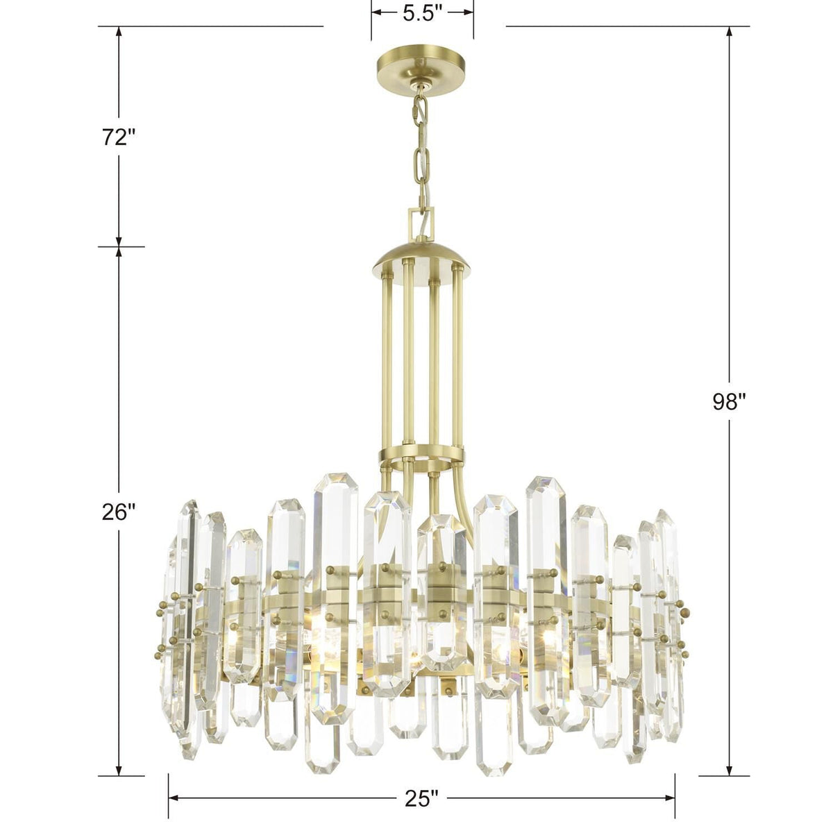 Crystorama Bolton 24 Inch 8 Light Chandelier Cp367992
