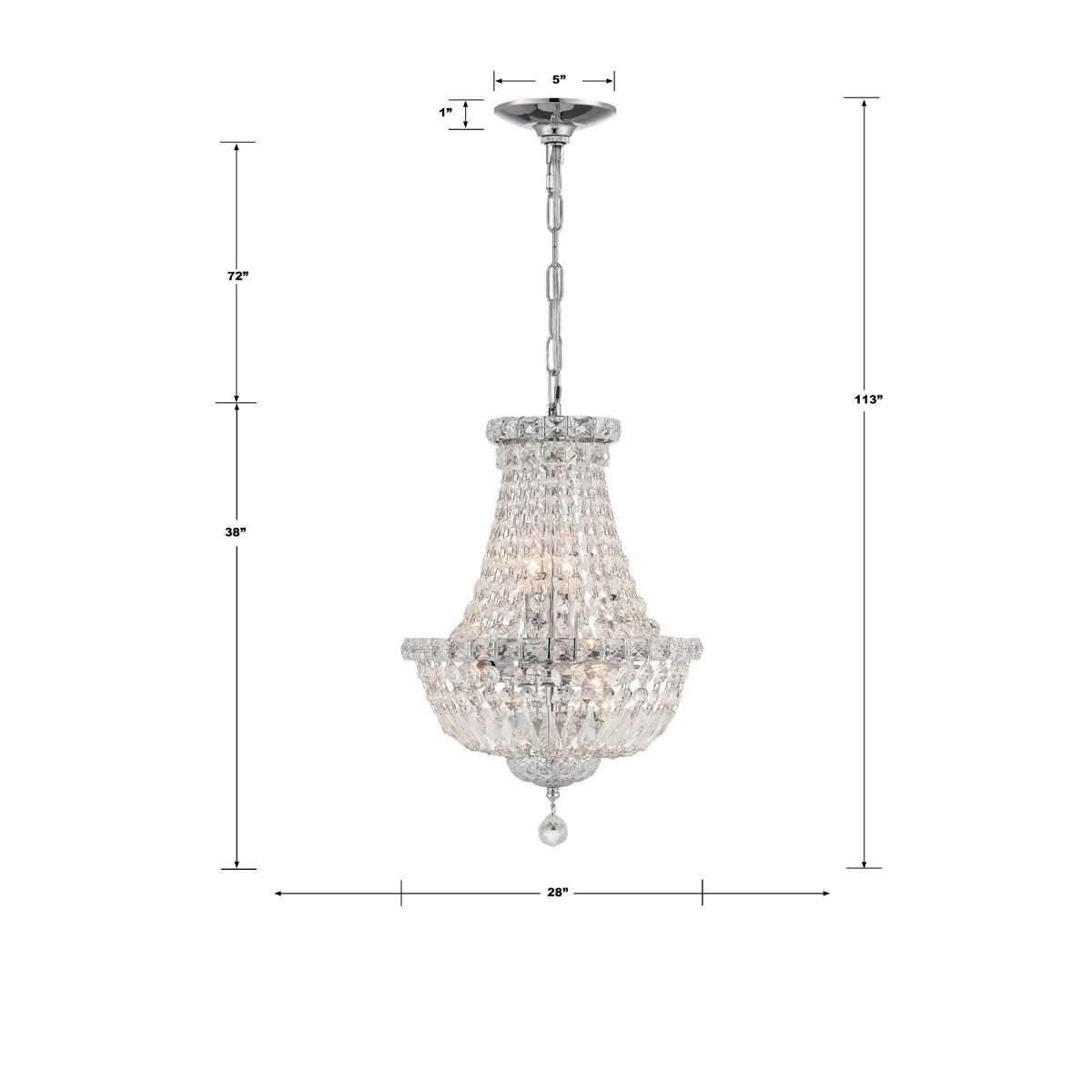 Crystorama Roslyn 28 Inch Chandelier Cp775786