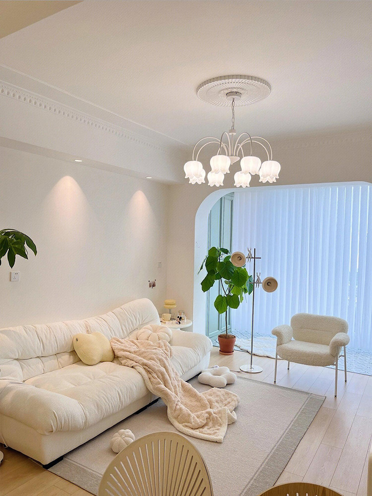 Curved Arm Bell Chandelier