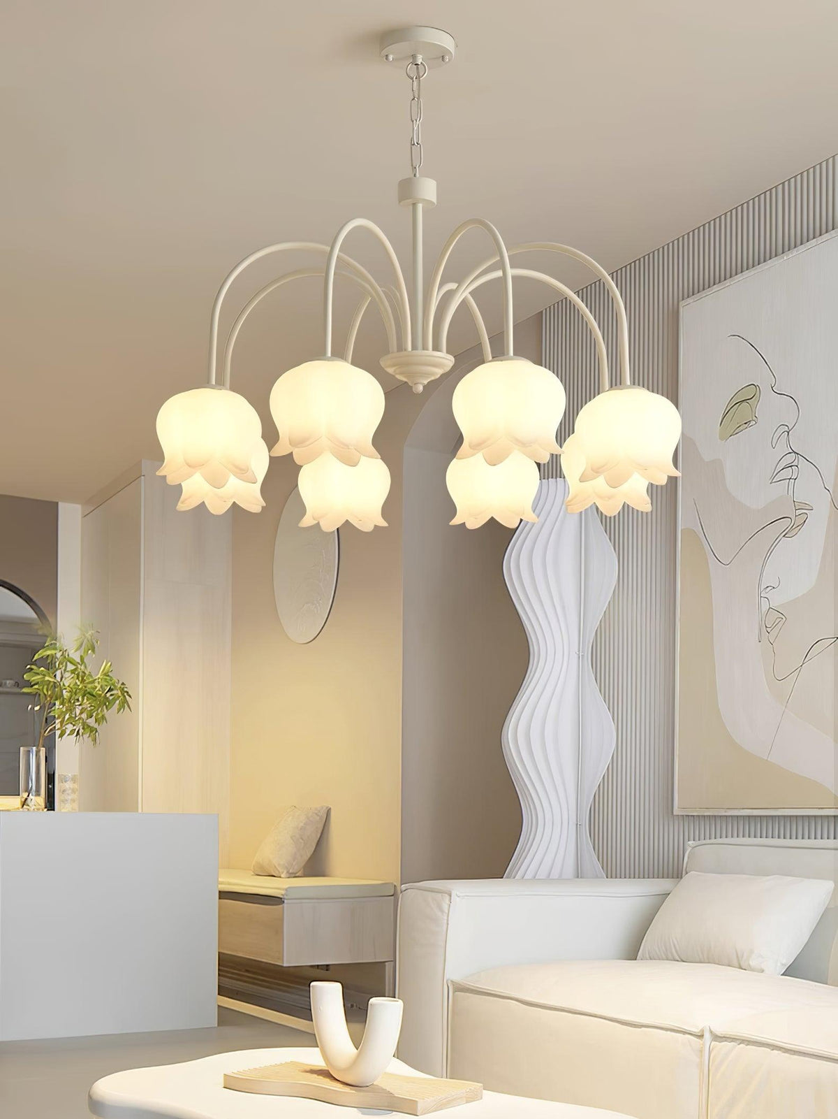 Curved Arm Bell Chandelier