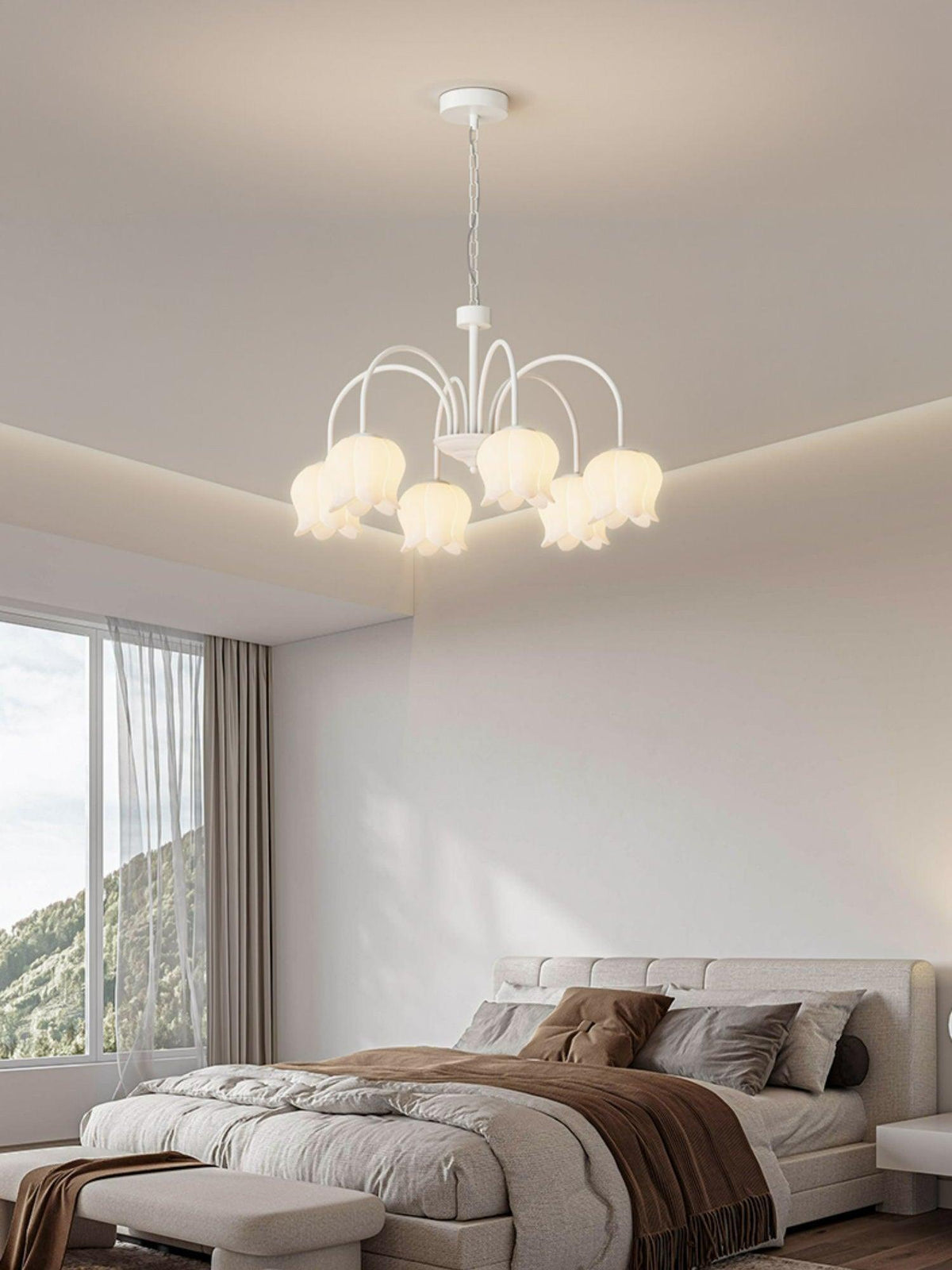 Curved Arm Bell Chandelier