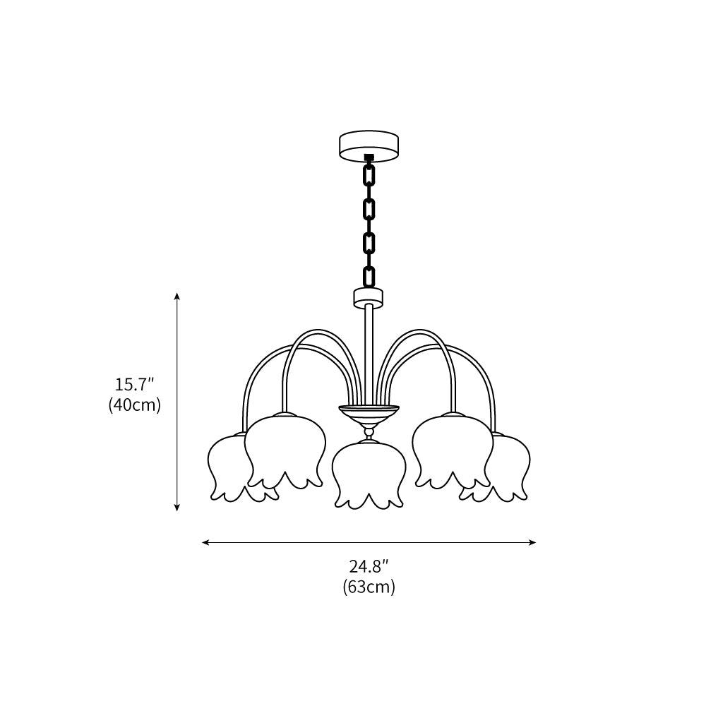 Curved Arm Bell Chandelier