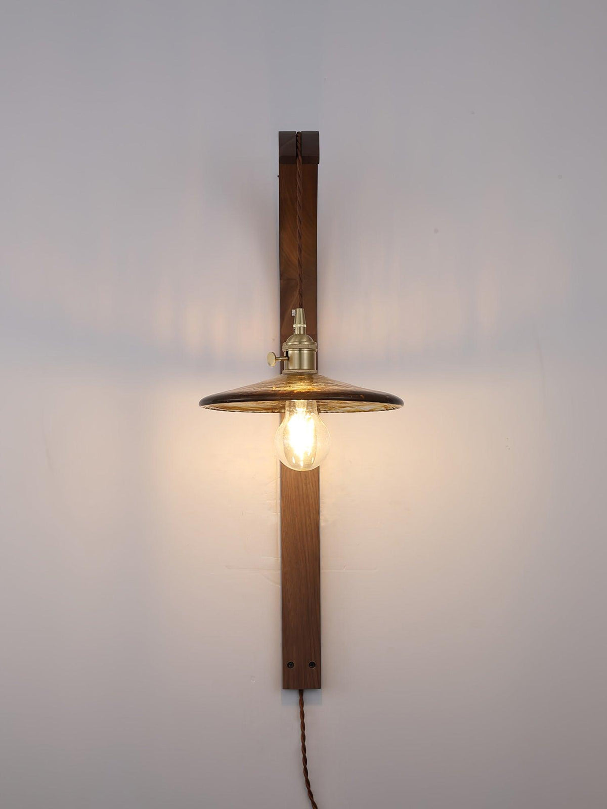 Curved Walnut Ceramic Wall Light