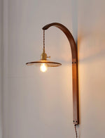 Curved Walnut Ceramic Wall Light