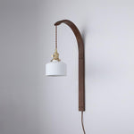 Curved Walnut Ceramic Wall Light
