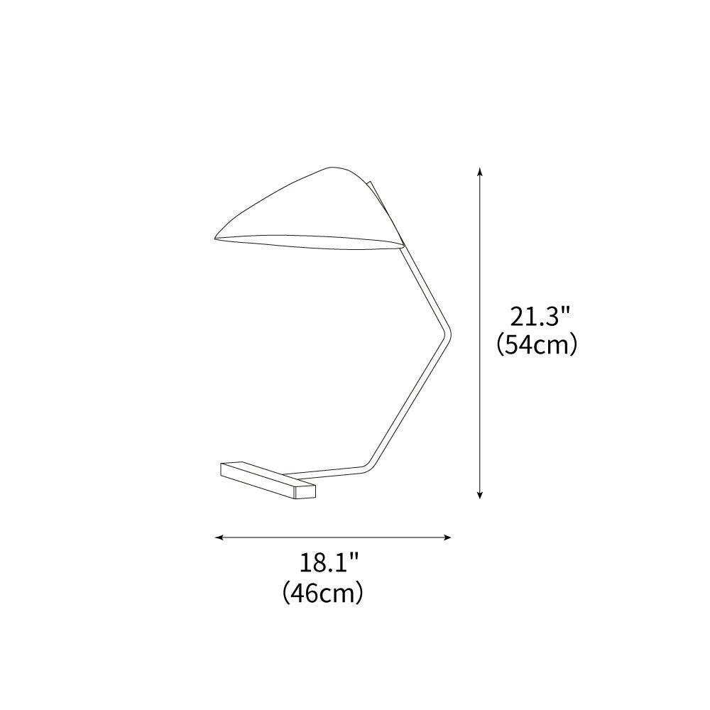 Curvilinear Mid-Century Table Lamp 18.1"