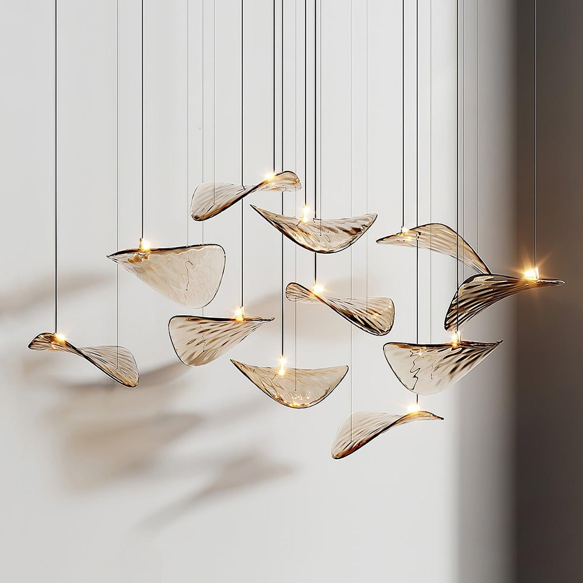DIY Floating Leaf Chandelier