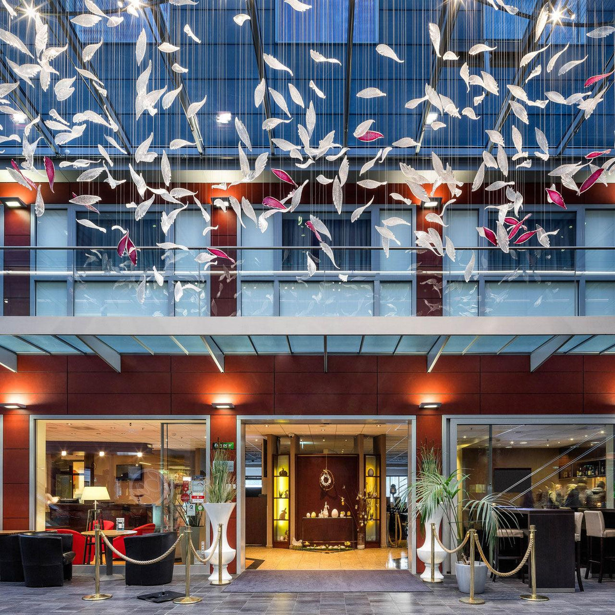 DIY Flying Glass Feather Chandelier