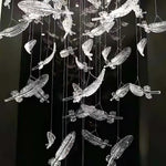 DIY Glass Feathers Chandelier