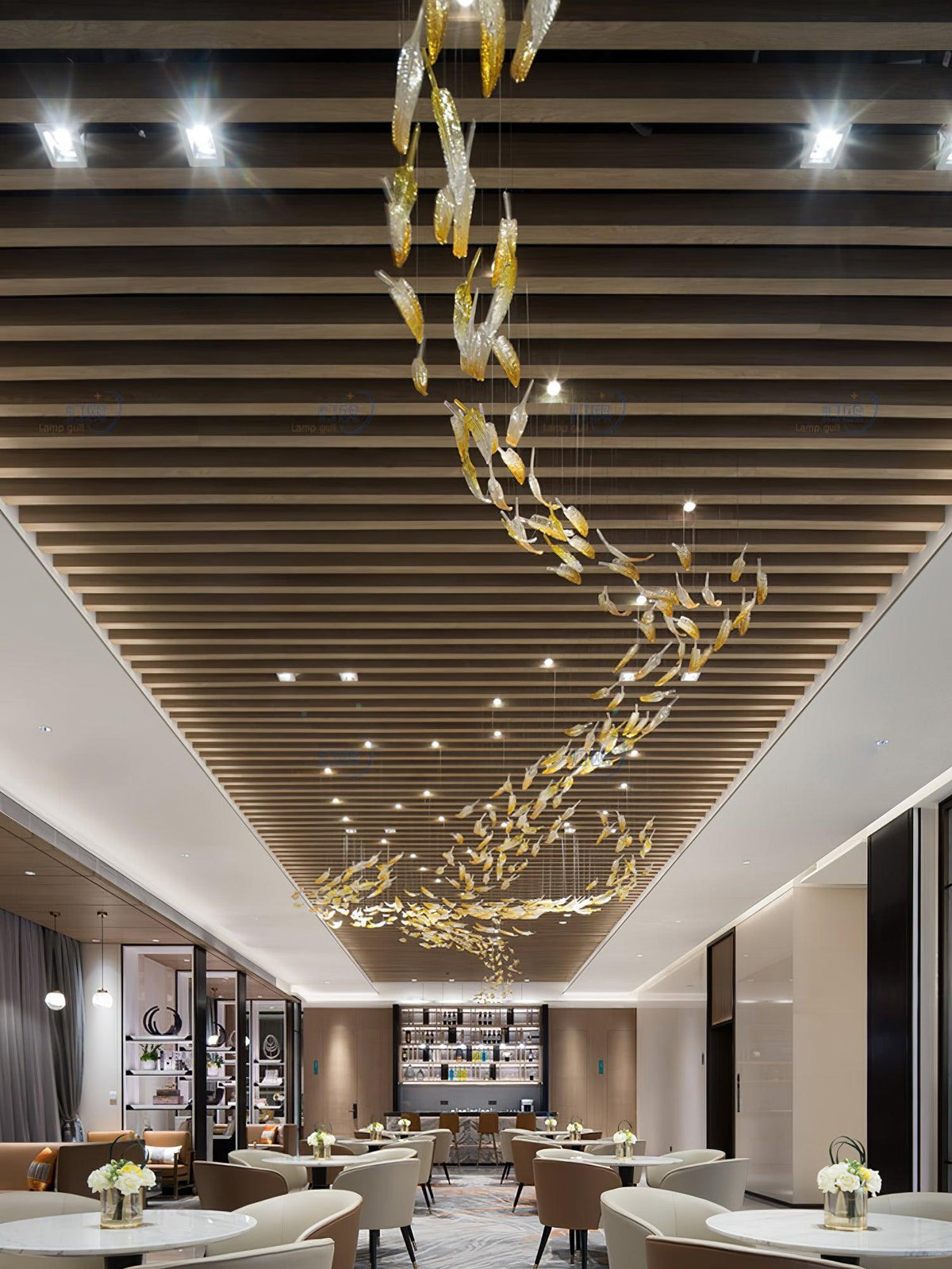 DIY Glass Feathers Chandelier