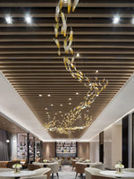 DIY Glass Feathers Chandelier