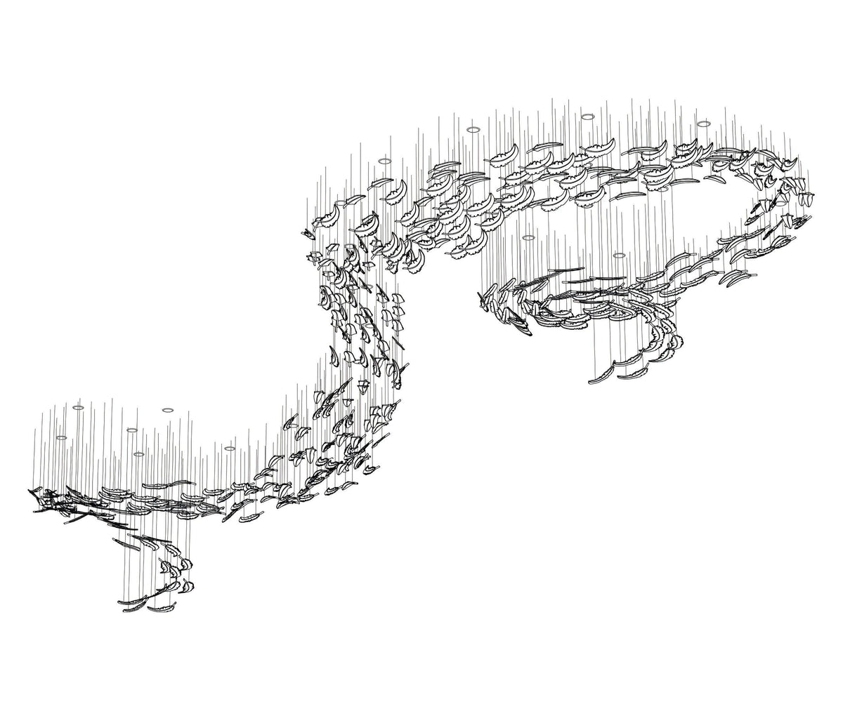 DIY Glass Feathers Chandelier