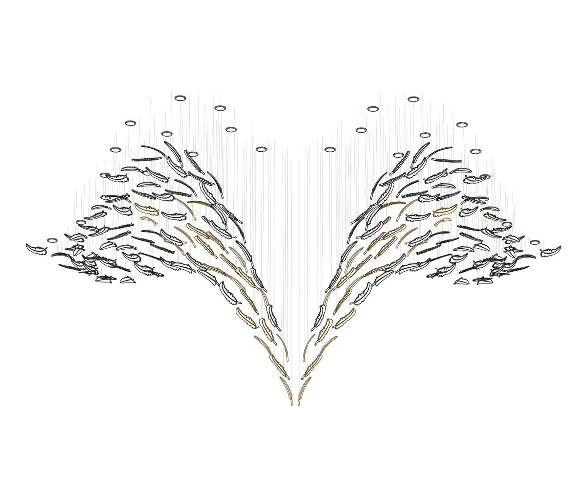 DIY Glass Feathers Chandelier