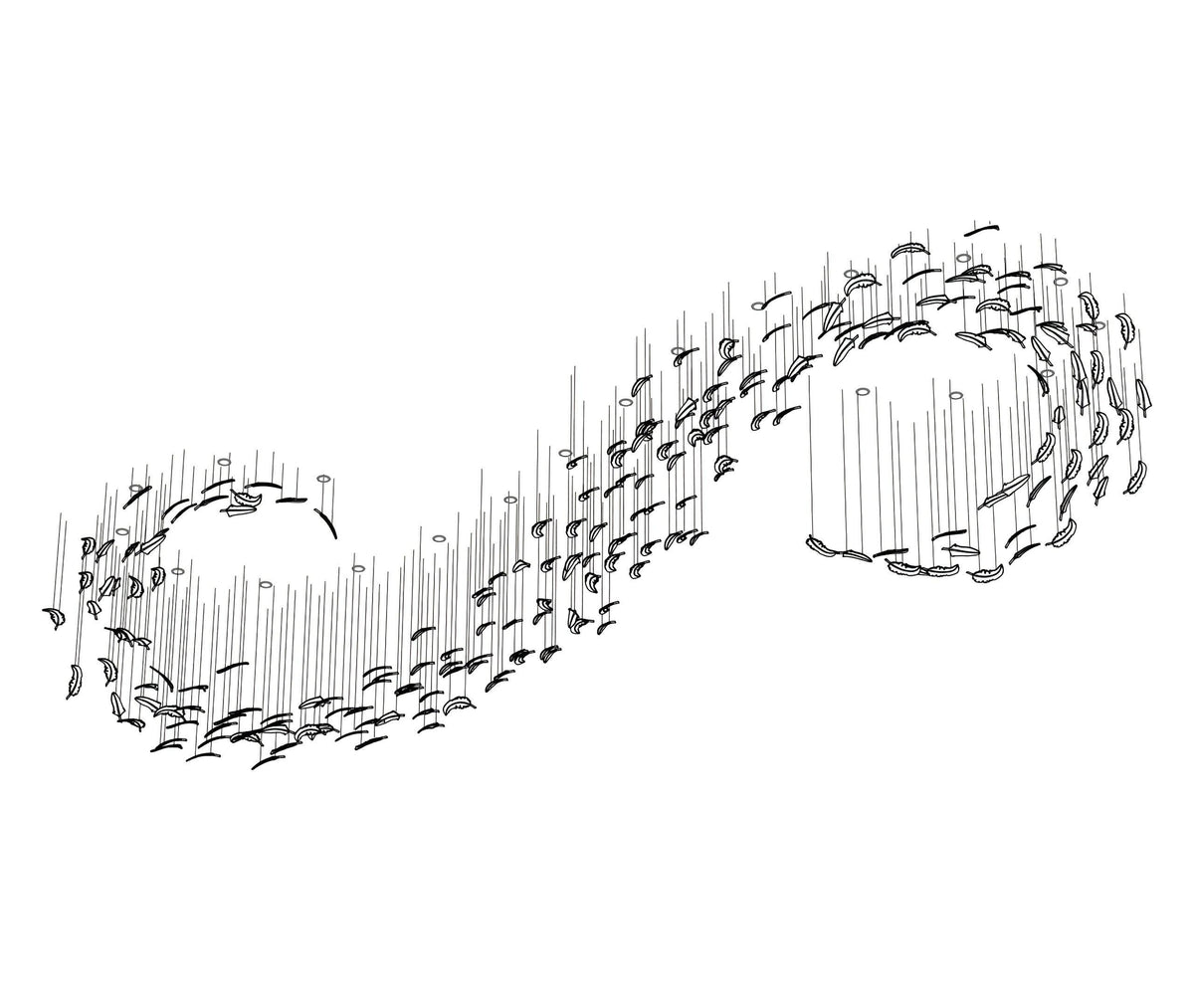 DIY Glass Feathers Chandelier