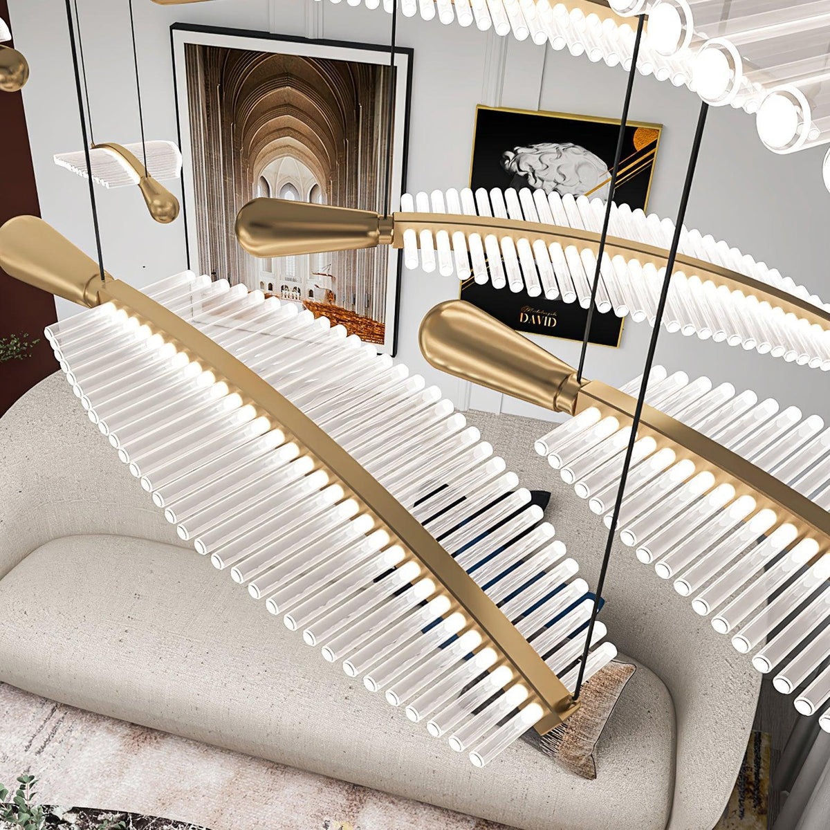 DIY Leaf LED Chandelier