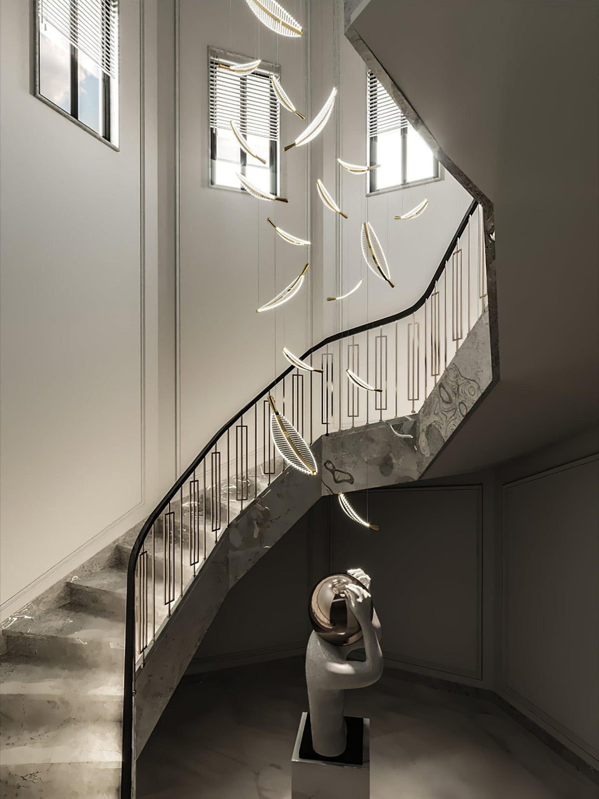 DIY Leaf LED Chandelier