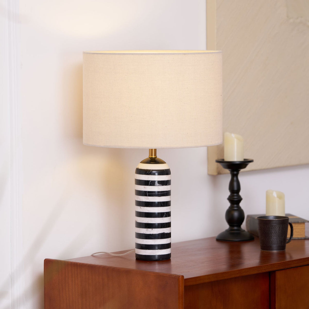 Tuxedo Marble Table Lamp