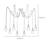 Cluster Spider Pendant Lighting 10-heads DIY Adjustable Ceiling Lights
