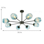 Classic Sputnik Chandelier Metal See Glass Chandeliers with 8 LED Lights