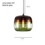 Multi Colored Glass Pendant Light Artistic Globe Dining Room Light