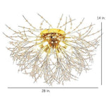 Classic Metal Crystal LED Traditional Flush Mount Lighting Ceiling Lights