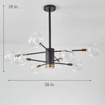 8-light Glass LED Modern Sputnik Chandelier Hanging Lamp Island Lights