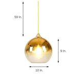Gradient Color Glass Metal Globe Kitchen Island Pendant Lighting Ceiling Light