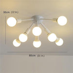 8 Light Cluster Gold Flush Mount Light Modern Metal LED Ceiling Light