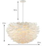 Novelty Modern Feather Design Pink Chandelier Metal Ceiling Light