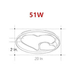 2 Heart Circle Dimmable LED Modern Flush Mount Ceiling Light with Remote