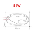 2 Heart Circle Dimmable LED Modern Flush Mount Ceiling Light with Remote
