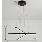 3-piece LED Strip Linear Modern Chandelier Pendant Light Hanging Lamp