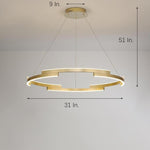 Interlocking Round Gold Chandelier for Living Room