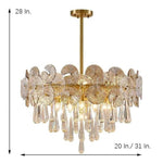 Candelabra Flush Mount Ceiling Light Metal Crystal LED Light