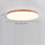 Circular Minimalist Flush Mount Dining Room Light Bamboo Acrylic LED Ceiling Lights